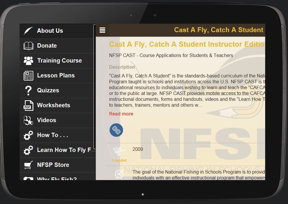 Mobile App - "Learn How To Fly Fish"